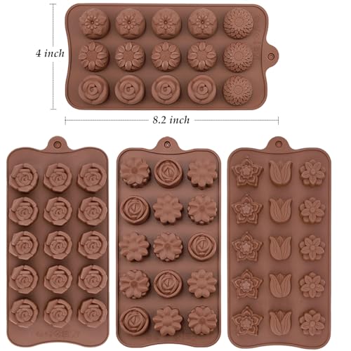 Silicone Chocolate Flower Molds (4 Count)