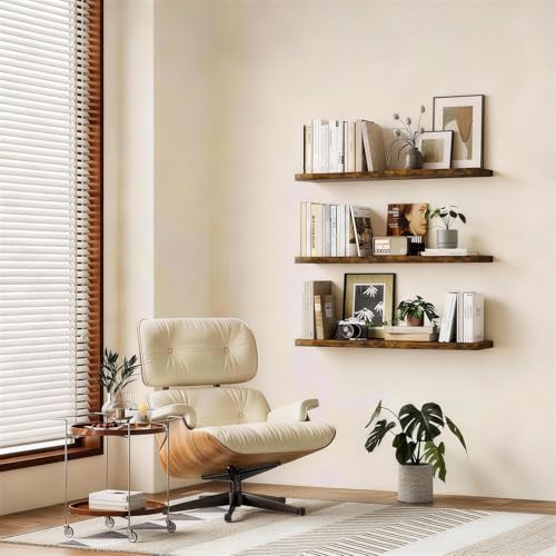 Rustic Brown Floating Shelves 22.5in
