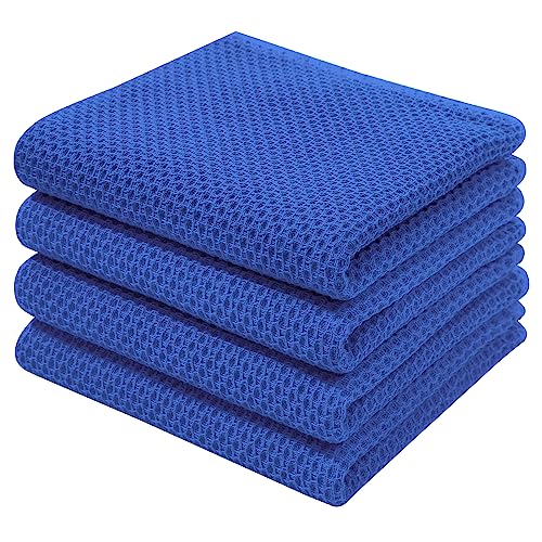 100% Cotton Waffle Weave Kitchen Dish Towels 4 (4 Count)
