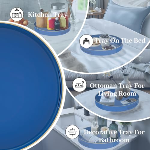 13" Blue Decorative Tray