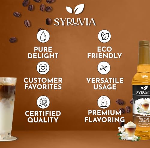 Coffee Syrup French Vanilla Flavored Syrup for Drinks (25.4 Fl Oz)