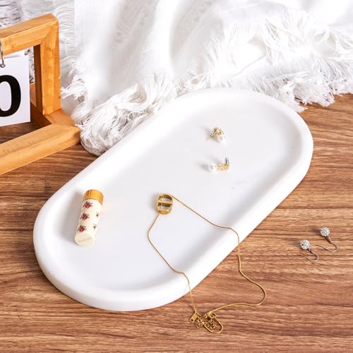 Natural Marble Tray for Bathroom Decor Countertop