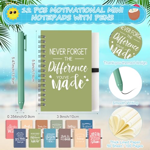 36 Pcs Employee Appreciation Gifts Bulk 24 oz Thank You Tumbler with Lid and Straw Mini Spiral Notebooks and Pens Appreciation Gifts for Team Employee Coworkers Teacher (36 Count)