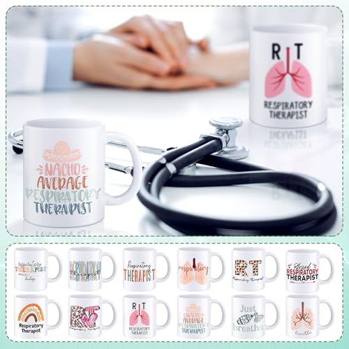 12 Pcs Respiratory Therapist Gifts Bulk 11oz Rt Ceramic Mug (12 Count)
