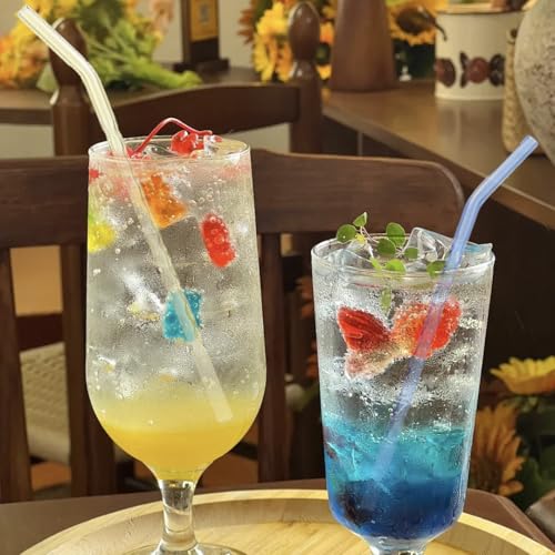 6 Pack Reusable Glass Straws Set (6 Count)
