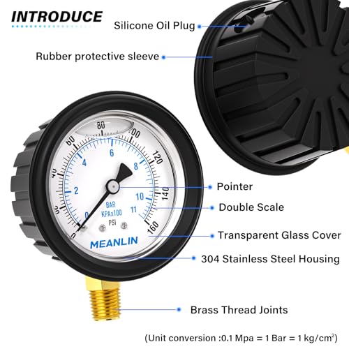 0~160Psi Stainless Steel 1