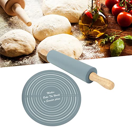 Large Silicone Rolling Pin Pastry Baking Mat Set for Kitchen