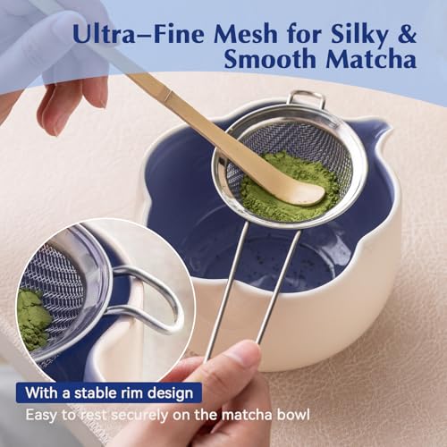 Matcha Set 8Pcs Floral Ceramic Matcha Kit with Matcha Whisk