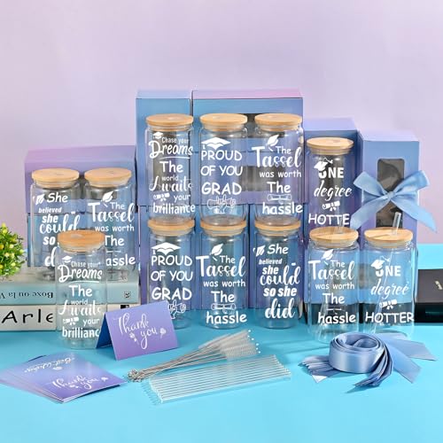 12 Pack Graduation Gifts Glass Cups (12 Count)