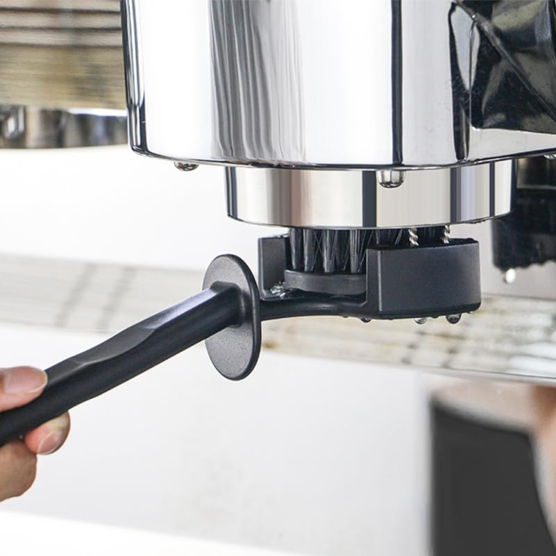 Espresso Machine Cleaning Brush with Detachable Bristles and Spoon Coffee Machine Brush Cleaner for Group Head Maintenance Handle Design 10.03 X 2.95 X 0.78 in