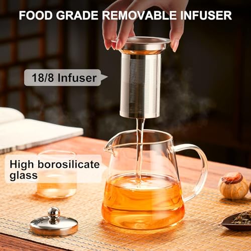Glass Teapot Stovetop 44 OZ