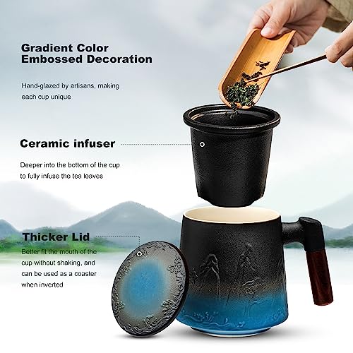 Ceramic Tea Cup with Infuser and Lid