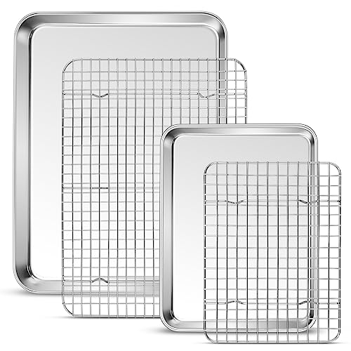 16 + 10.4 Inch Cookie Baking Sheet Pan with Wire Rack