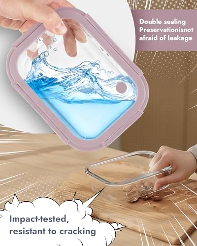 12 Pack Glass Containers with Tempered Lids (12 Count)