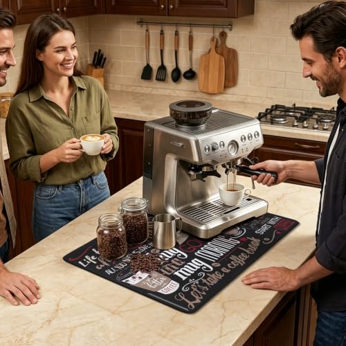 Coffee Mat 2 Pack 12x19 Inch Absorbent Non (2 Count)