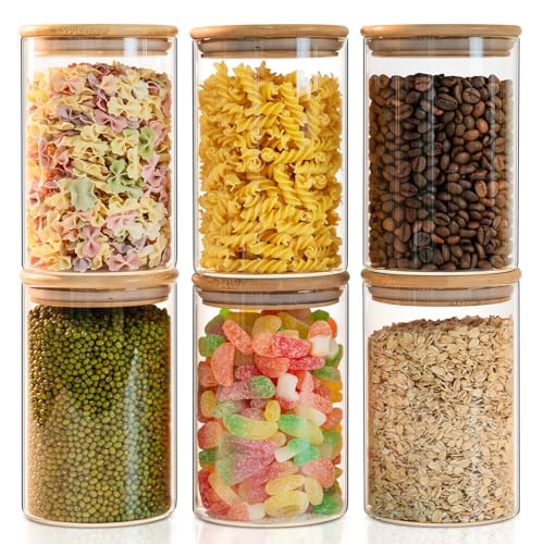 50oz Glass Food Storage Jars Set of 6 (6 Count)