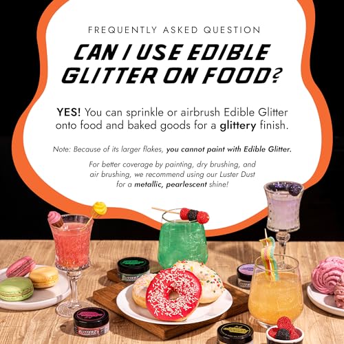 Orange Edible Glitter for Drinks & Cakes