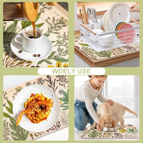 Dish Drying Mat for Kitchen Counter Absorbent Dish Coffee Mat 16"X24"