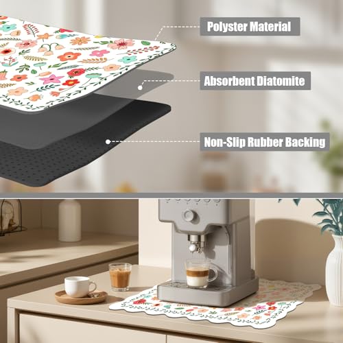 Scalloped Dish Drying Mats for Kitchen Counter