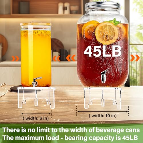 2Pcs Glass Drink Dispenser Stand