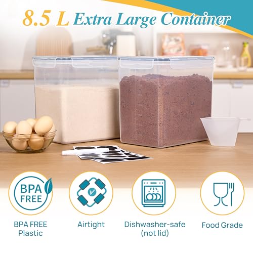 8.5L Extra Large Flour Sugar Storage Containers (2 Count)