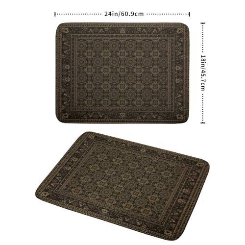 Brown Antique Tabriz Rug Dish Drying Mat for Kitchen Counter