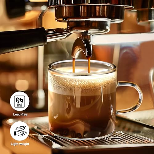 6 Pack 4oz Espresso Cups Espresso Shot Glasses with Handle (6 Count)