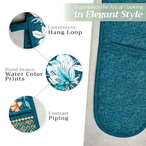 Double Oven Mitts 100% Cotton Double Oven Glove