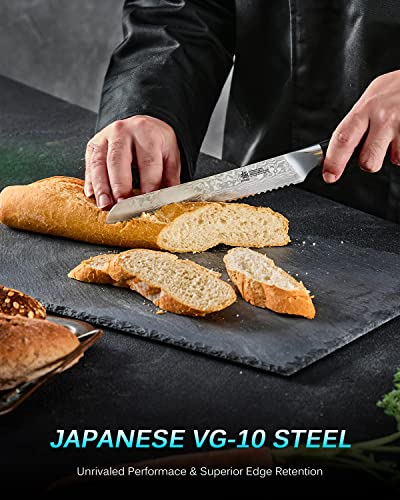 8" Damascus Bread Knife