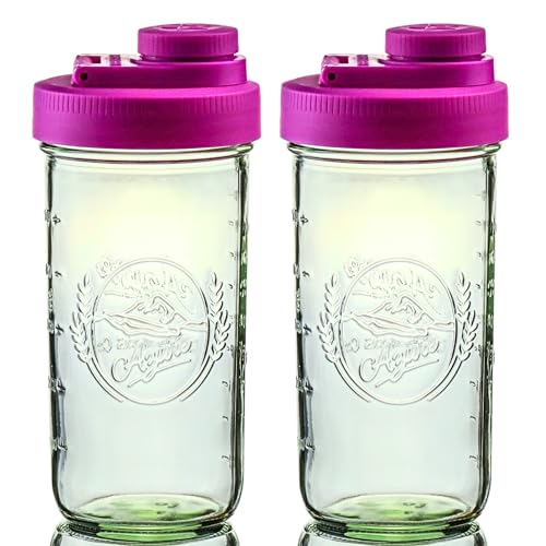 Mason Jar Drinking Cup Pint and Half Drinking Lid and Azure 24oz Jar