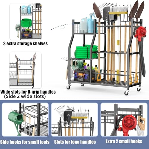 Garden Tool Organizer with Wheels