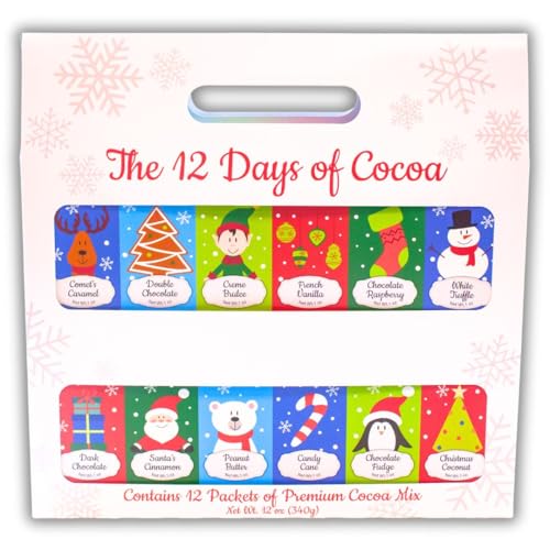 Christmas Cocoa Gift Hot Chocolate Gourmet Gift Box Set or Sampler (12 Ounce)