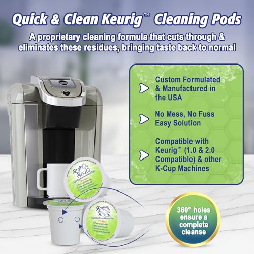 4 Pack Cleaning Cups with Descaler and Filters Bundle (32 Fl Oz)