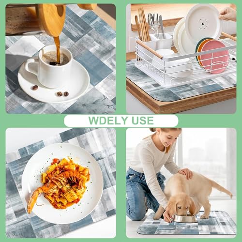 Dish Drying Mat for Kitchen Counter Absorbent Dish Coffee Mat 16"X24"