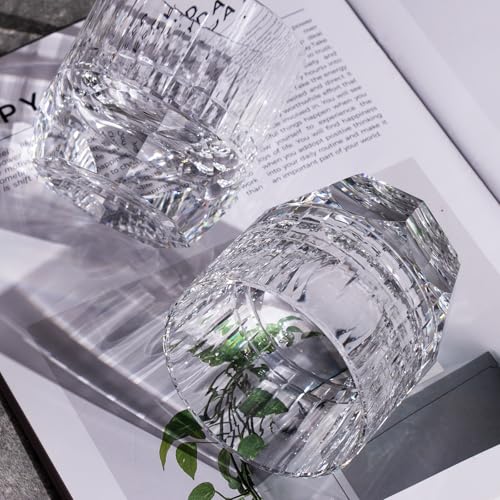 Crystal Whiskey Glasses Set of 2 Old Fashioned Glasses Stemless (2 Count)