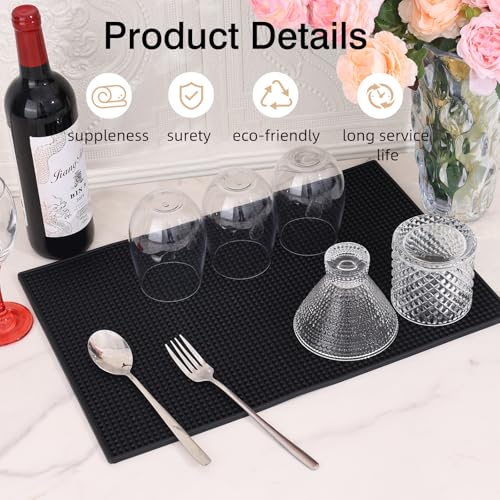 6 Pcs Black Bar Mats for Countertop (6 Count)