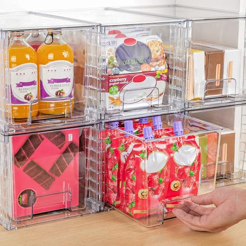 4 Pack Large Stackable Storage Drawers (4 Count)