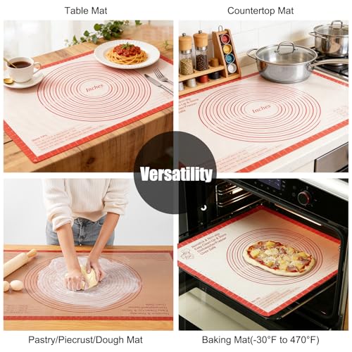 Silicone Pastry Mat 36x24 Inch Extra Large Baking Mat with Measurements