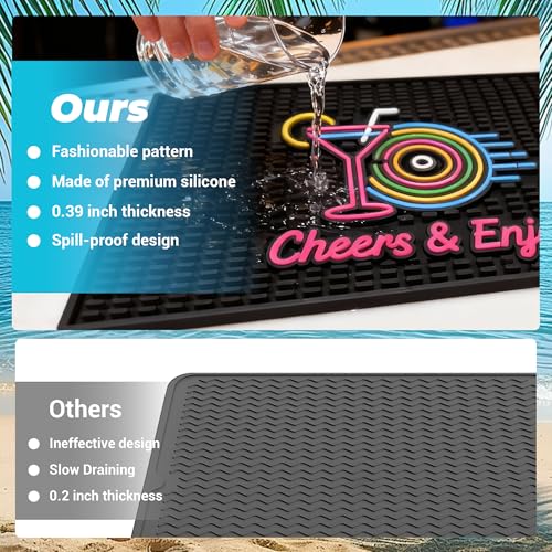 Neon Tiki Black Bar Mat 18 x 12 Inch