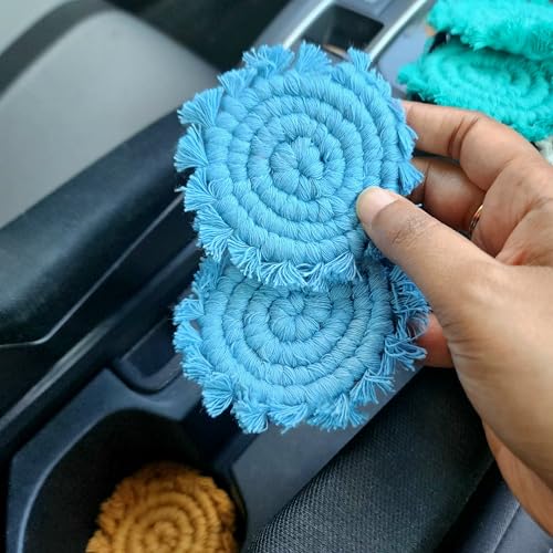 Cotton Car Coasters for Cup Holders (2 Count)