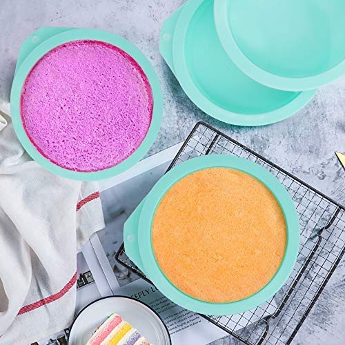 6 Pack Silicone Cake Molds 4 Inch Round Cakes Pans (6 Count)