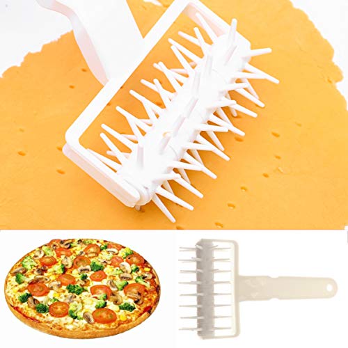 Plastic Pizza Dough Docker Roller 7.87 Inch Baking Spike Roller Pastry Tool Prevents Dough Blistering Even Rising Thin Crust for Pizza and Pastry Preparation