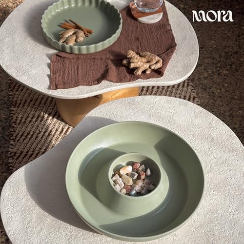 Mora Ceramic Chips and Dip Serving Tray