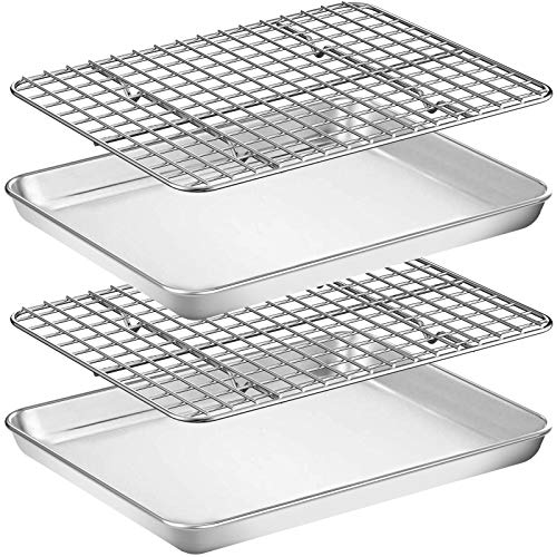 Baking Sheet with Rack Set [2 Pans + 2 Racks]