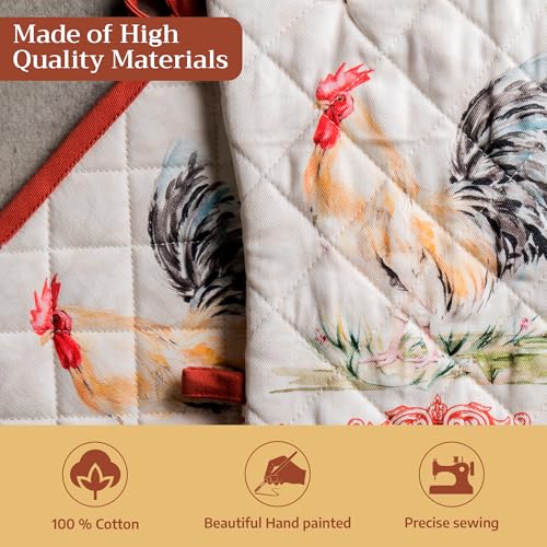 100% Cotton Oven Mitt & Pot Holder Set