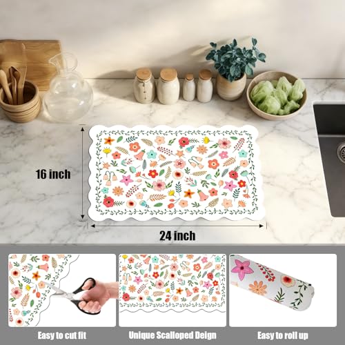 Scalloped Dish Drying Mats for Kitchen Counter