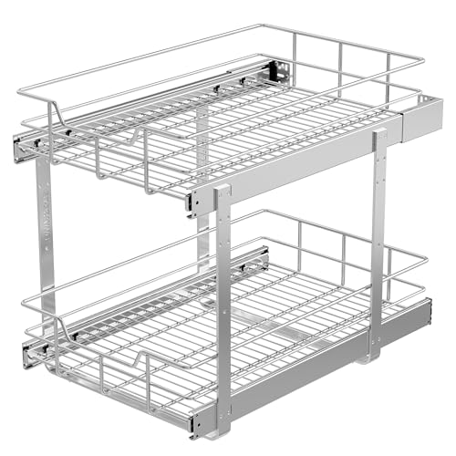 2 Tier Pull Out Cabinet Organizer 15" W X 22" D