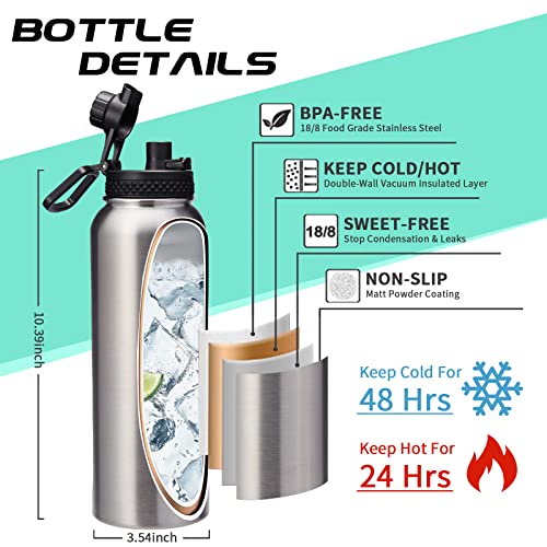 40oz Stainless Steel Water Bottle (9 Count)