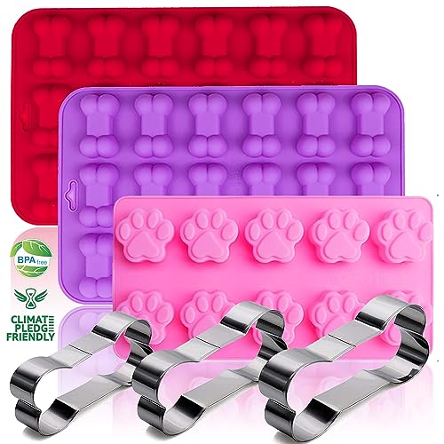 Puppy Dog Paw and Bone Silicone Molds for Baking