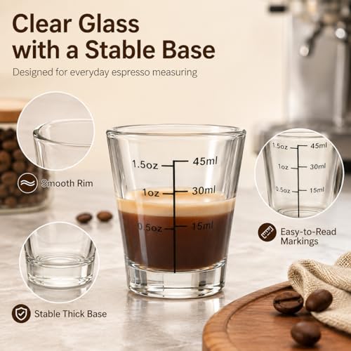 Shot Glasses Measuring Cup Set 12 Pack Espresso Shot Glasses Liquid Heavy Glass (12 Count)